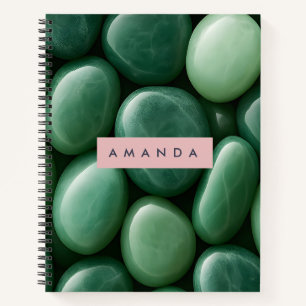 Persoonlijke Serene Groene Jade Steen Notitieboek