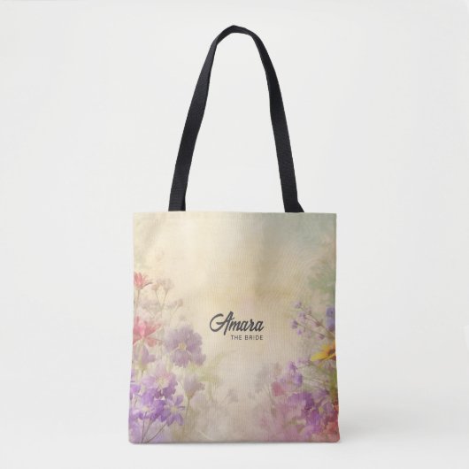 Persoonlijke Serene Vintage Bloem Tas (Voorkant)