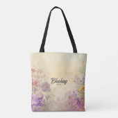 Persoonlijke Serene Vintage Bloem Tas (Achterkant)