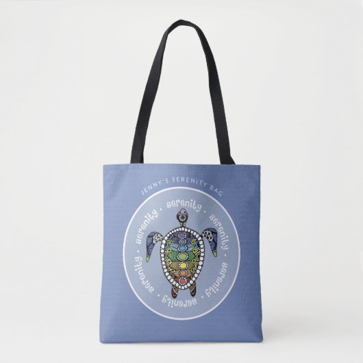Persoonlijke Sereniteit Schildpad Chakras Tote Bag (Voorkant)