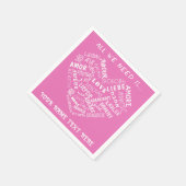 Persoonlijke servetten Hart LIEFDE Tekst Kies kleu (Hoek)