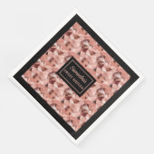 Persoonlijke servetten Rose Goud en Zwarte Accent (Hoek)