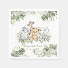 Persoonlijke servetten Safari baby shower ideeën