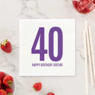 Persoonlijke servetten voor 40e verjaardag