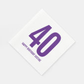 Persoonlijke servetten voor 40e verjaardag (Hoek)