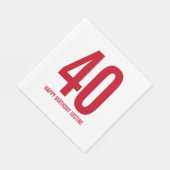 Persoonlijke servetten voor 40ste verjaardag (Hoek)