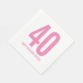 Persoonlijke servetten voor 40ste verjaardag (Hoek)