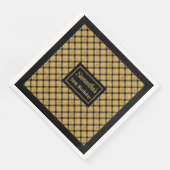 Persoonlijke servetten Zwart Goud Elegant Verjaard (Hoek)
