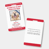 Persoonlijke servicehond Diabeteshulp hond foto Badge (Voor- en achterkant)