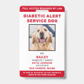 Persoonlijke servicehond Diabeteshulp hond foto Badge (Voorzijde)
