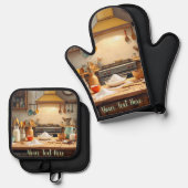 Persoonlijke Set van 2 Keuken Ovenwantjes Pothoude (Voorkant / Achterkant)