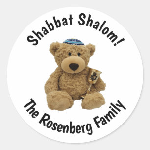 Persoonlijke Shabbat Teddybeer Sticker