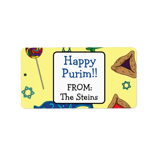 Persoonlijke Shaloch Manot-Adresetiketten Etiket (Voorkant)