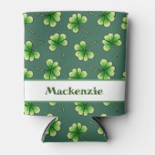 Persoonlijke Shamrock Dark Green St Patrick's Day Blikjeskoeler (Voorkant)