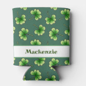 Persoonlijke Shamrock Dark Green St Patrick's Day Blikjeskoeler (Achterkant)