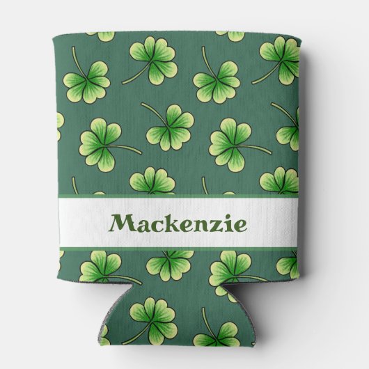Persoonlijke Shamrock Dark Green St Patrick's Day Blikjeskoeler (Achterkant)