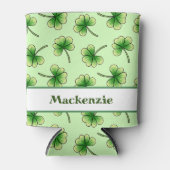 Persoonlijke Shamrock Light Green St Patrick's Day Blikjeskoeler (Voorkant)