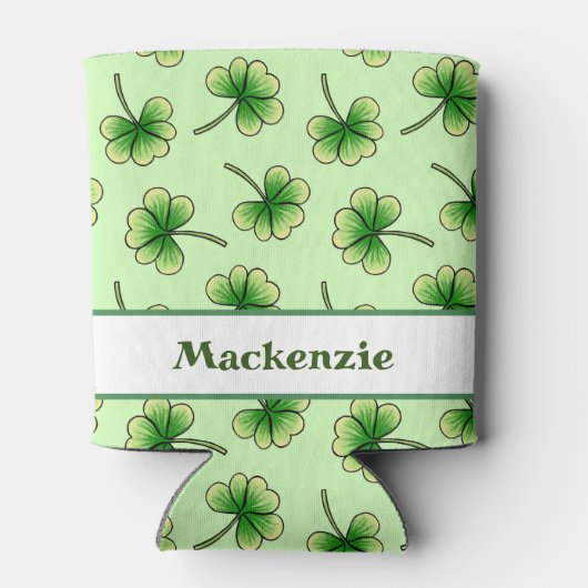 Persoonlijke Shamrock Light Green St Patrick's Day Blikjeskoeler (Achterkant)