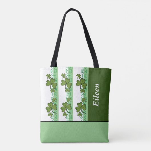 Persoonlijke Shamrock & Stripes Mochten Canvas tas (Achterkant)