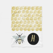 Persoonlijke Sherpa Bee Honey Comb Throw Blanet Fleece Deken (Voorkant)