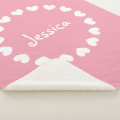 Persoonlijke sherpa fleece babydeken met hart sherpa deken (3/4)