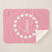 Persoonlijke sherpa fleece babydeken met hart sherpa deken (Voorkant (horizontaal))
