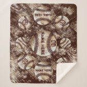Persoonlijke Sherpa Fleece Honkbaldekens Deken (Voorkant)