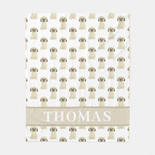 Persoonlijke Shih Tzu (Blonde Goudgele) Goudgele Fleece Deken (Voorkant)