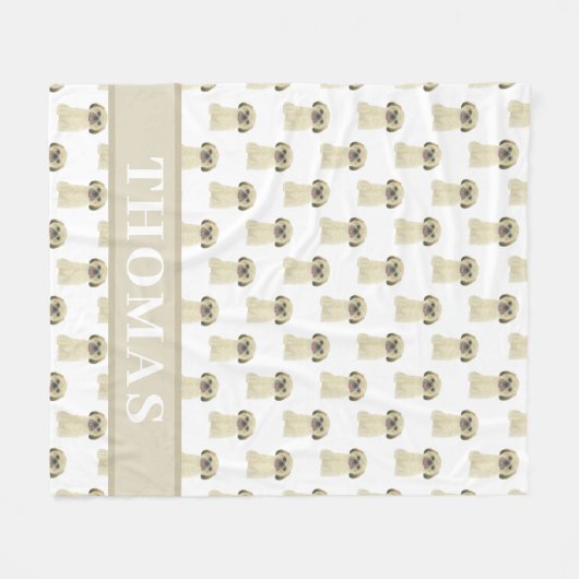 Persoonlijke Shih Tzu (Blonde Goudgele) Goudgele Fleece Deken (Voorkant (Horizontaal))