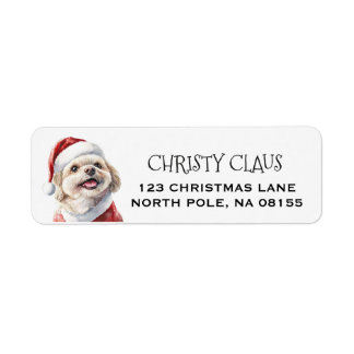 Persoonlijke Shih Tzu Hond Kerstmis Etiket