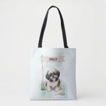 Persoonlijke Shih Tzu-waterverf Hondennaam
