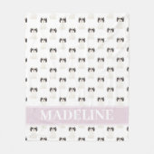 Persoonlijke Shih Tzu (Zwart & Wit) Lichtbruin & W Fleece Deken (Voorkant)