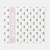 Persoonlijke Shih Tzu (Zwart & Wit) Taan & Wit Fleece Deken (Voorkant (Horizontaal))