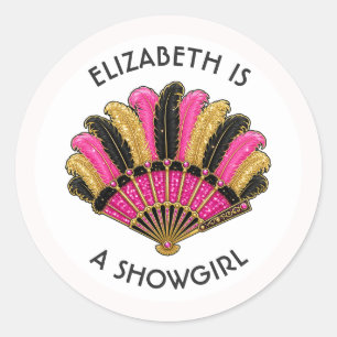 Persoonlijke Showgirl Las Vegas Afscheidsgroep Ronde Sticker