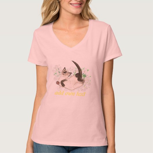 Persoonlijke Siamese kat kunst T-shirt (Voorkant)