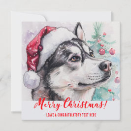 Persoonlijke Siberische Husky Vakantie Feestdagenkaart