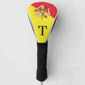Persoonlijke Sicilië Trinacria Monogram Golfheadcover (Voorkant)