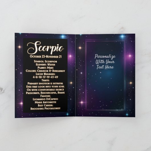 Persoonlijke Sieraden Galaxy Dierenriem Schorpioen Kaart (Binnen)