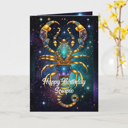 Persoonlijke Sieraden Galaxy Sterrenbeeld Schorpio Kaart (Gele Bloem)