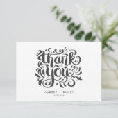 Persoonlijke Sierlijke Calligraphy Trouw Dankjewel Bedankkaart (Staand voorkant)
