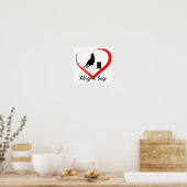 Persoonlijke Silhouette Barrel Racing Horse, Heart Poster (Keuken)