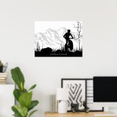 Persoonlijke Silhouette Mountain Bike Poster (Thuiskantoor)