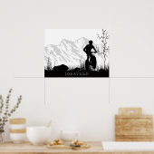 Persoonlijke Silhouette Mountain Bike Poster (Keuken)