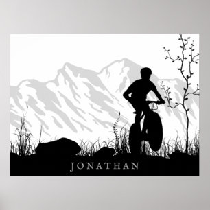 Persoonlijke Silhouette Mountain Bike Poster