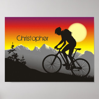 Persoonlijke Silhouette Mountain Bike Poster