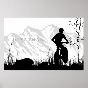 Persoonlijke Silhouette Mountain Bike Poster