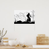 Persoonlijke Silhouette Mountain Bike Poster (Keuken)