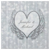 Persoonlijke Silver Angel Wings & Heart Stof (Close Up)