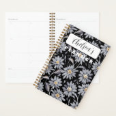 Persoonlijke Silver Daisies op zwart Planner (Display)