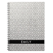 Persoonlijke Silver Foil en White Greek Key